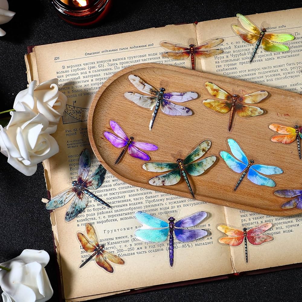 Amazon.com: Yoksas 80Pcs Holographic Vintage Dragonfly